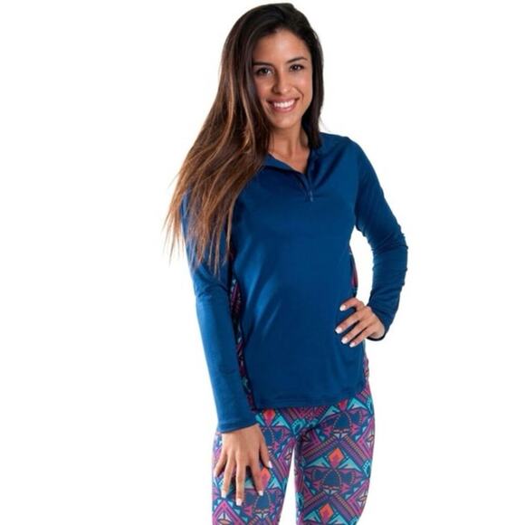 All For Color 1/4 Zip Pullover and Leggings Set  Ultra Prism Sz L Rainbow NWT - Picture 2 of 12